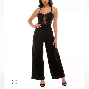 Almost Famous Black Lace Corset Jumpsuit
